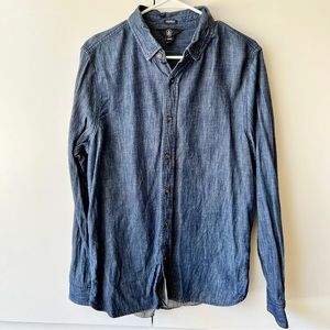 Volcom Modern Fit Denim Long Sleeve Button Down M